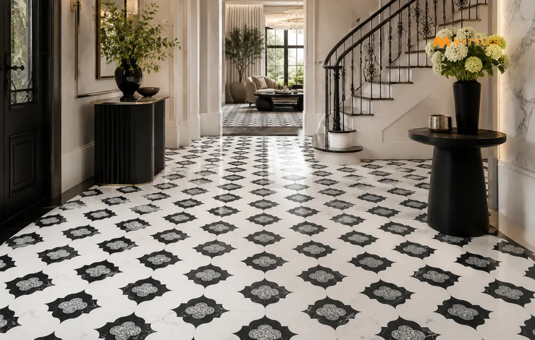 Vitrified tiles in floor